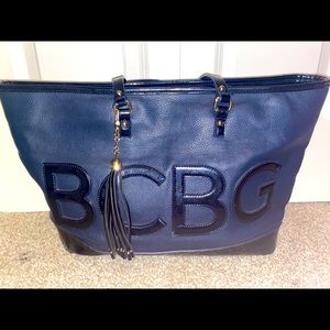 BCBG Navy Blue Bag with Tassel Keyring
